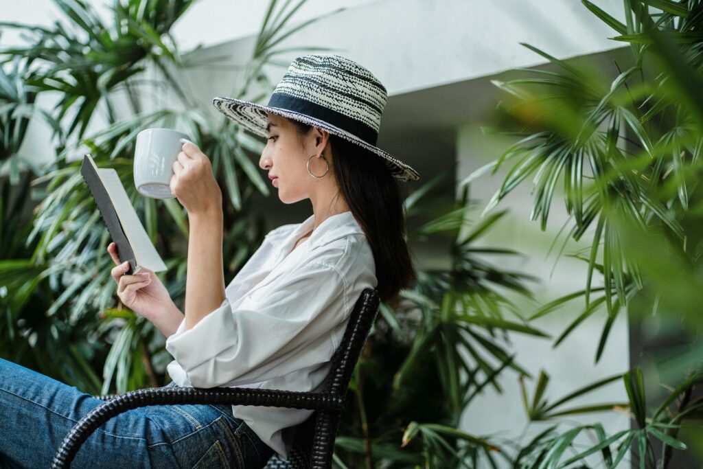 Person taking time for themselves, maintaining their own nervous system health while supporting an anxious partner.